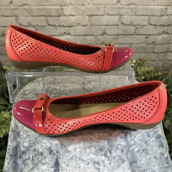 Croft & Barrow Sole(Sense)Ability Pink & Peach Punchout Ballet Flats WMS 7.5M💖 - Picture 6 of 8